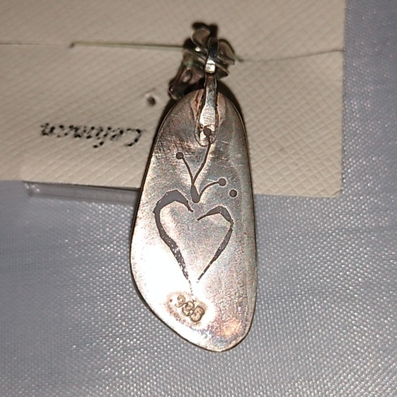 Sterling Silver White Shimmer Dichroic Glass Pendant - Picture 3 of 8